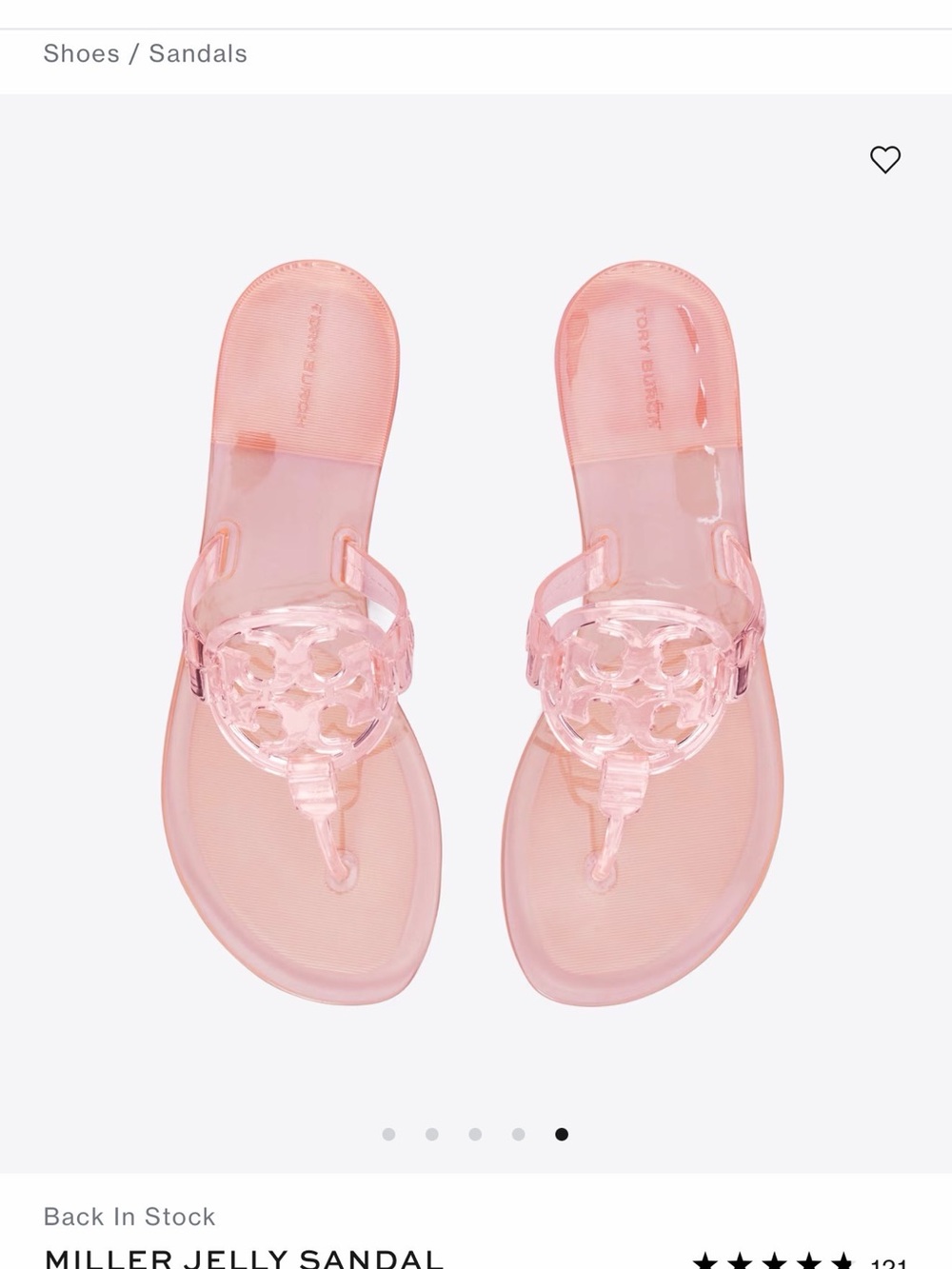 Tory Burch Transparent Pink Jelly Miller Thong Sandals - Picture 3 of 7